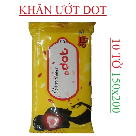 Khăn ướt Dot 10 miếng 150x200mm vàng