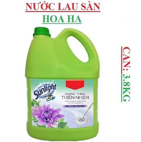 Nước lau sàn sunlight 3.8kg, hoa hạ, lily&nhài tây, lily&hoa hồng, trắng, thiên thảo