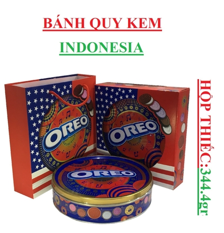 Bánh quy kem thập cẩm Oreo hộp thiếc 344,4gr