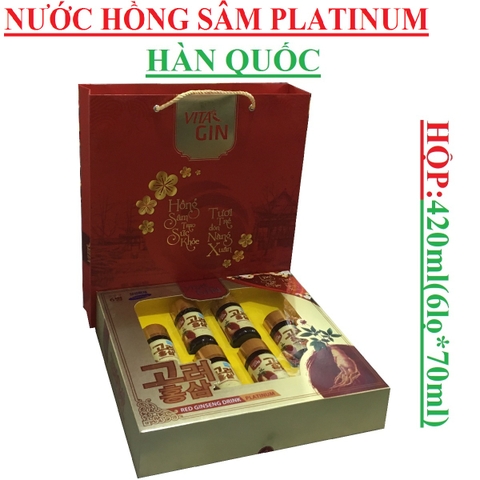 Nước sâm đỏ  Hàn quốc cao cấp  vitagin  ginseng drink platinum Samsung  450ml