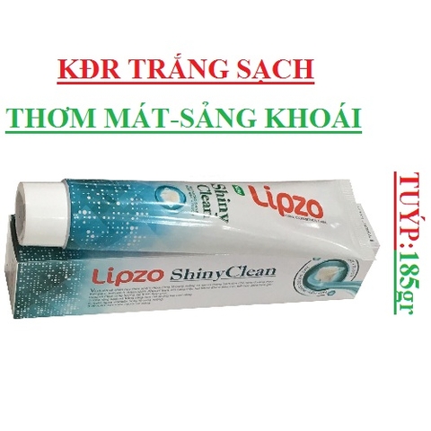 Kem đánh răng Lipzo shiny clean trắng sạch an toàn túyp 185gr