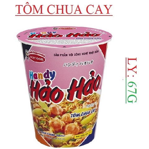 Mì ly Hảo Hảo 67g tôm chua cay, thịt bằm bí đỏ, gà hầm hạt sen