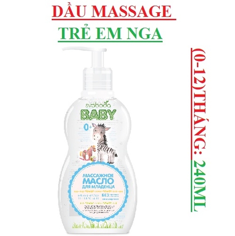 Dầu Massage cho bé Svoboda baby 0+ (dưới 12 tháng tuổi)