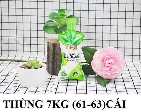 Thùng Sữa chua uống túi đài loan broze 110ml xanh lá (nha đam) 7kg