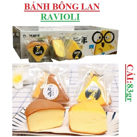 Bánh bông lan pho mai ravioli tam giác cái 83gr