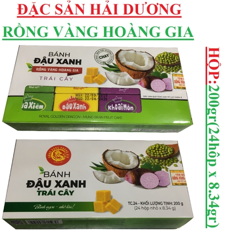 Bánh đậu xanh rồng vàng hoàng gia Trái cây hộp 200gr