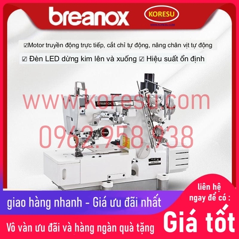 Mới! Máy viền Brother 500 3 kim 5 chỉ / 2kim 4 chỉ liên động máy đầu vuông ,nhỏ ,  tông đơ tự động ,máy may công nghiệp (65340-12)