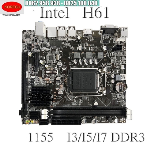 bo mạch chủ máy tính H61 hoàn toàn mới Bộ nhớ DDR3 1155 chân hỗ trợ bộ cpu lõi tứ I3 I5 I7(98009)
