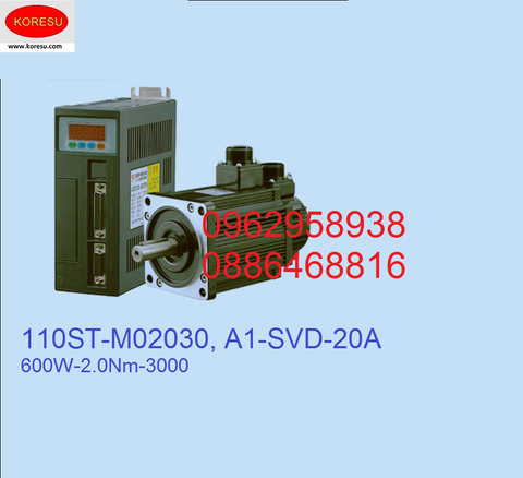 Động cơ Servo và Driver điều khiển 110 ST-M02030, A1-SVD-20A.