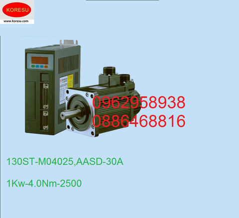 Động cơ Servo và Driver điều khiển 130 ST-M04025, AASD-30A.