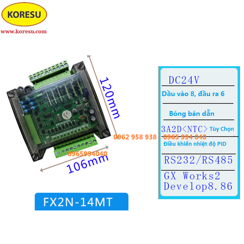 PLC board FX2N-14MT  ( 14MR ) CÓ VỎ Hộp (65312- 65313)