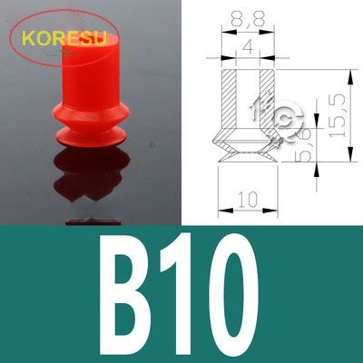 Phụ kiện hút khí nén, núm hút cao su silicon B10), gói 10 cái ( B5)