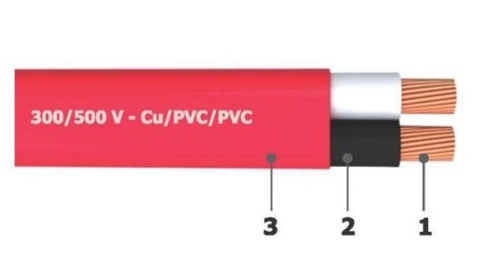 Dây điện dẹt 2 lõi ruột mềm bọc cách điện PVC (dây ô van) 300/500V - Cu/PVC/PVC