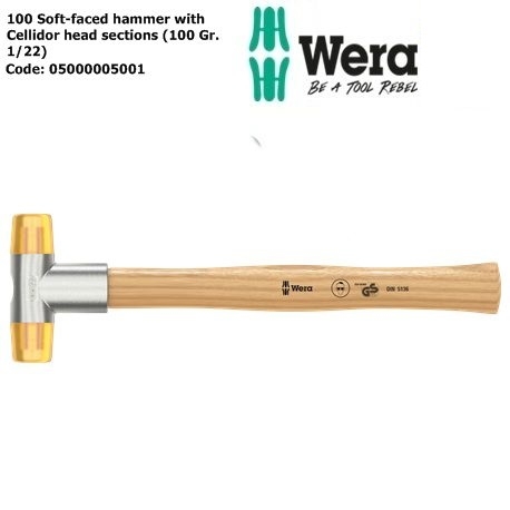 BÚA CAO SU CAO CẤP CÁN GỖ TẦN BÌ 1×250 MM WERA 05000005001