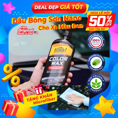 Dầu Bóng Sơn Nano Đậm Đặc Cho Xe Màu Đen FORMULA 1 613945 473ml - Nhập Khẩu Chính Hãng