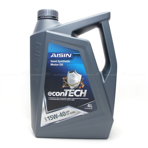 Nhớt Động Cơ AISIN ECSF1544P 15W-40 CF4 / SG Econtech+ Semi Synthetic 4L - Nhập Khẩu Chính Hãng