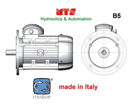 Động cơ điện IE2 Motive B5-B14, chân đế ,750v/phút, công suất đến 7,5kW