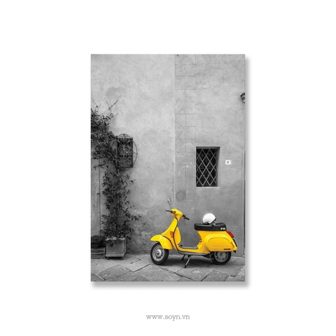 Tranh Landscape, Street, Vespa, Yellow, Soyn SU0167