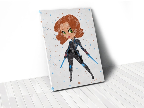 Tranh Black Widow watercolor