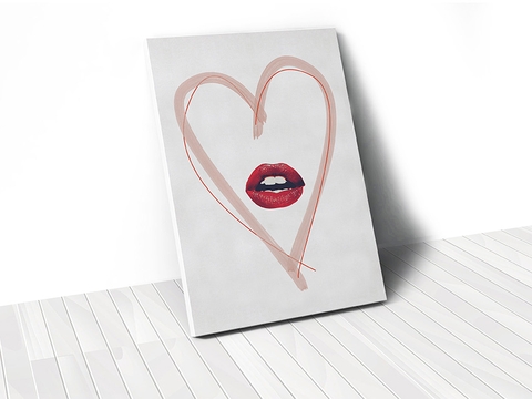 Tranh Red lips heart