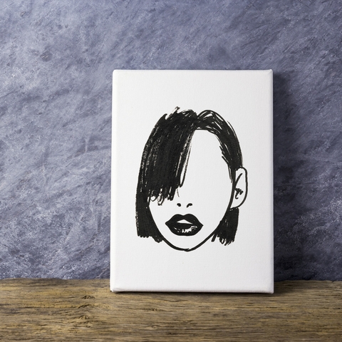 Tranh Girl abstract BW