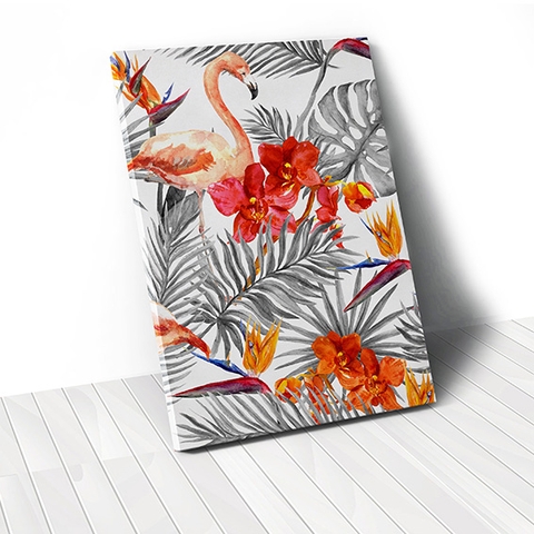 Tranh canvas Orange Flamingo, Tropical