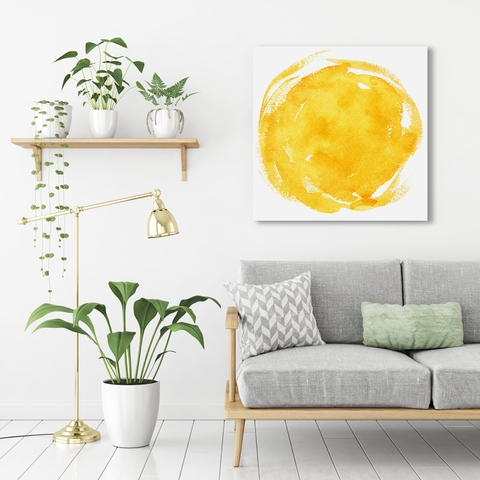 Tranh Yellow circle abstract