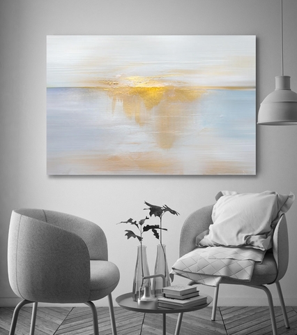 Tranh Landscape abstract, yellow, wall art