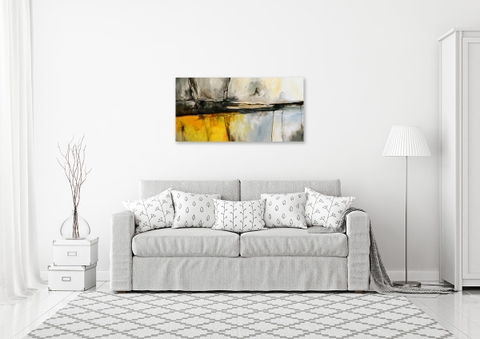 Tranh Abstract yellow black