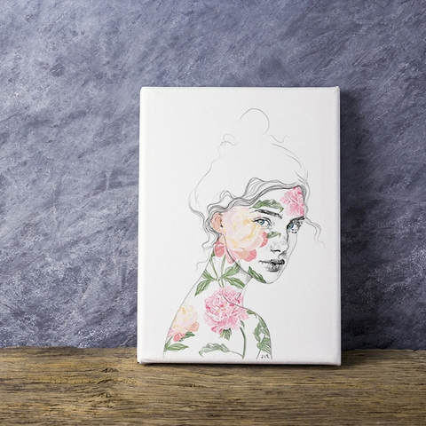 Tranh Lady with flower, girl, beauty