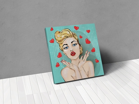 Tranh Lady red lips, pop art