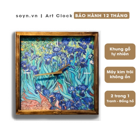Đồng hồ treo tường gỗ nghệ thuật Van Gogh | Tranh đồng hồ trang trí tường | Quà tặng tân gia | Artclock Soyn VG05