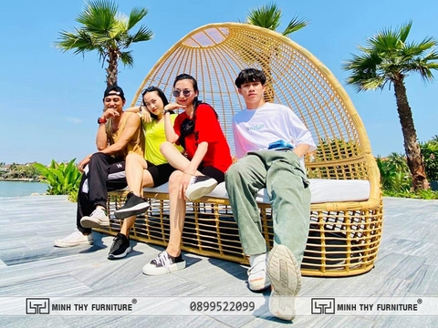 5 mẫu ghế mây thư giãn big size ấn tượng cho sân vườn resorts