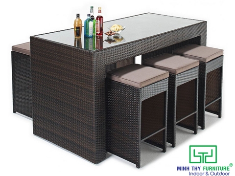 GHẾ QUẦY BAR NHỰA GIẢ MÂY MT814