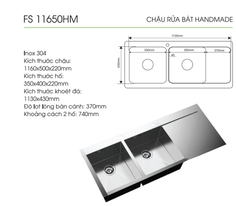 Chậu rửa bát Faster FS 11650HM