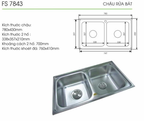 Chậu rửa bát FS 7843