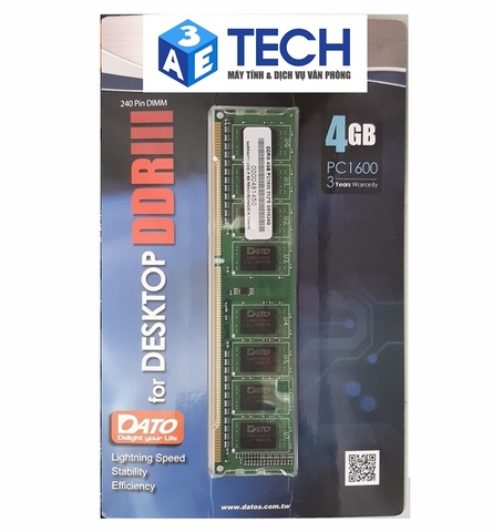 Ram DATO 4GB DDR3 1600Mhz