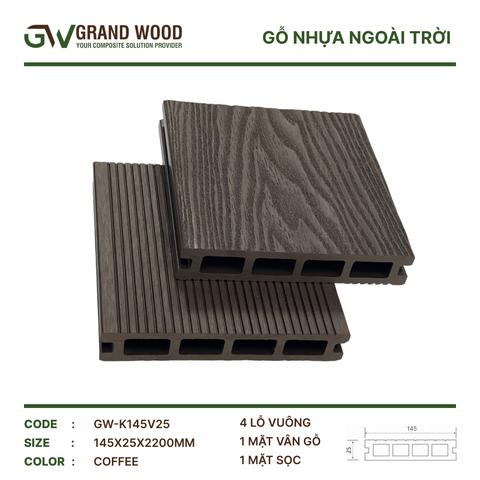 Sàn Gỗ Nhựa GW-K145V25 Coffee