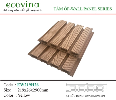 Lam Sóng Gỗ Nhựa Ecovina EW219H26 Yellow