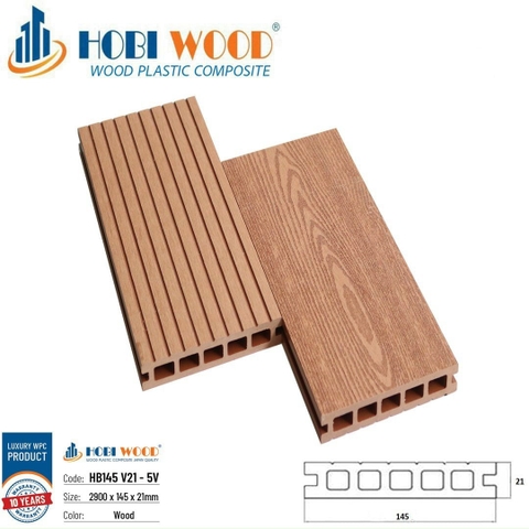 Sàn Gỗ Nhựa HOBIWOOD HB145 V21-5V Wood