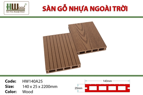 Sàn Gỗ Nhựa HWOOD HW140A25 Wood