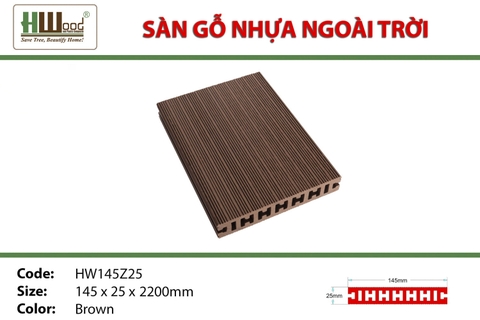 Sàn Gỗ Nhựa HWOOD HW145Z25 Brown