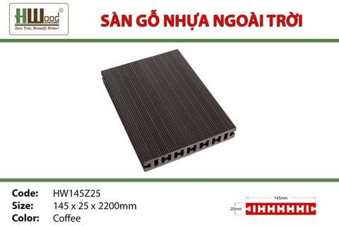 Sàn Gỗ Nhựa HWOOD HW145Z25 Coffee