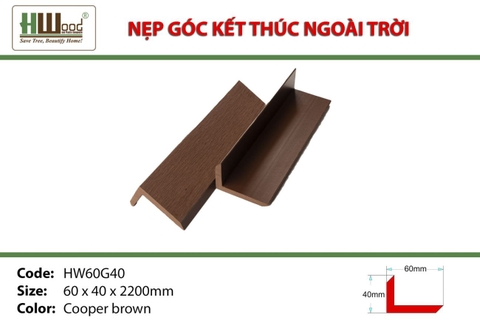 Nẹp gỗ nhựa HWOOD HW60G40 Copper Brown