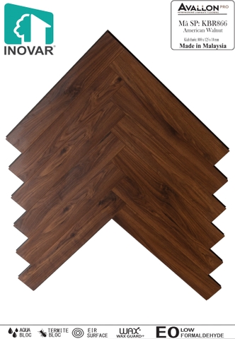 Sàn gỗ xương cá Inovar KBR866 American Walnut