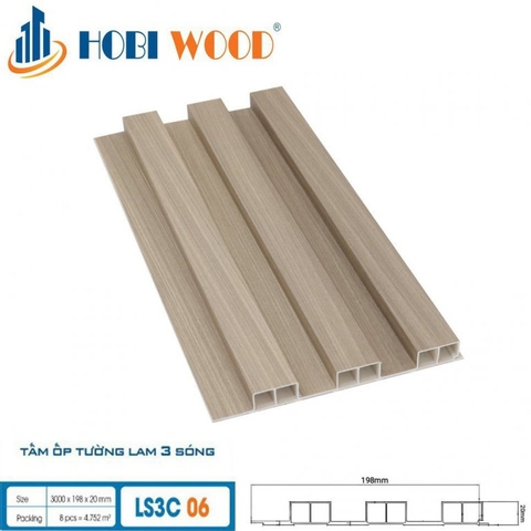 Lam Sóng Gỗ Nhựa HobiWood LS3C-06