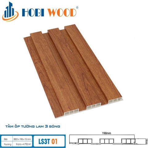 Lam Sóng Gỗ Nhựa HobiWood LS3T-01