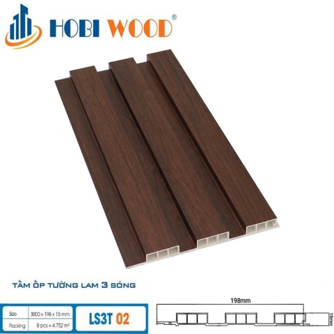 Lam Sóng Gỗ Nhựa HobiWood LS3T-02