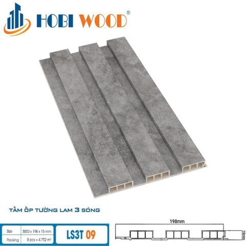 Lam Sóng Gỗ Nhựa HobiWood LS3T-09