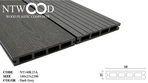 Sàn Gỗ Nhựa NTWOOD NT140K25A Dark Grey